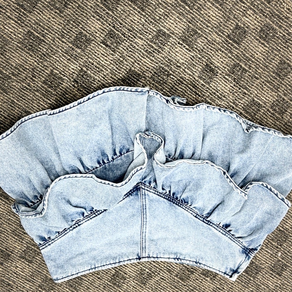 tgla Denim Yoked Ruffle Skirt - Picture 7 of 10